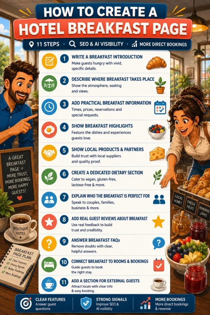 11-step hotel breakfast page framework for SEO, AI visibility and direct bookings